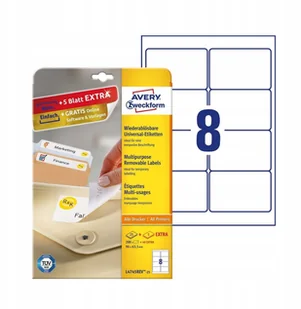 Avery Zweckform Etykiety usuwalne A4 96 x 63,5mm 25 arkuszy Zweckform L4745REV-25 - Etykiety samoprzylepne i bloki etykiet - miniaturka - grafika 2