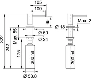 Franke Dozownik do mydła Active SM Biały Mat 119.0547.905 119.0547.905 - Mydelniczki i dozowniki mydła - miniaturka - grafika 6