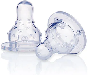 Nuby Smoczek silikonowy z guzkami (trójprzepływowy) NB0024 - Smoczki do butelek - miniaturka - grafika 2