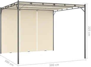 vidaXL Altana ogrodowa z zasłoną boczną, 3 x 3 x 2,25 m, kremowa - Altany ogrodowe - miniaturka - grafika 8