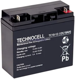 Akumulator Technocell 12V 18Ah Alarm Ups TC18-12 - Baterie do zasilaczy awaryjnych UPS - miniaturka - grafika 2