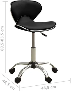Fotel biurowy, krzesło biurowe VidaXL Taboret kosmetyczny, czarny, sztuczna skóra 323674 VidaXL - Fotele i krzesła biurowe - miniaturka - grafika 6