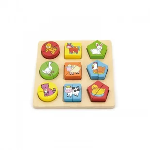 VIGA Toys Puzzle Edukacyjne Drewniane Zwierzęta 59585 - Puzzle - miniaturka - grafika 7