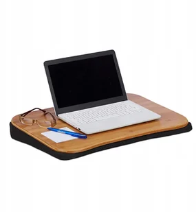 Relaxdays poduszka poduszka z bambusa, odłączany laptopa, uchwyt do noszenia, laptop podkładania szer. x gł.: 51 x 37 cm (do 22 cali), naturalny - Poduszki dekoracyjne - miniaturka - grafika 2