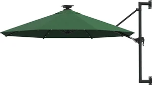 vidaXL Parasol ścienny z LED, na metalowym słupku, 300 cm, zielony 312523 - Parasole ogrodowe - miniaturka - grafika 11