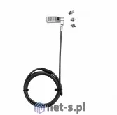 Zabezpieczenia do laptopów - Dicota Zabezpieczenie do laptopa zamek szyfrowy wymienny głowica T/N/W - miniaturka - grafika 1