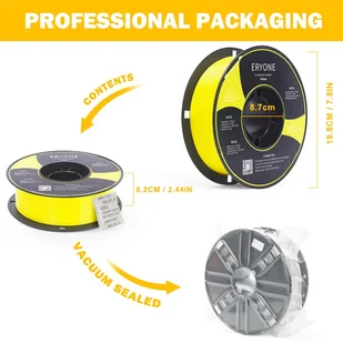 ERYONE ERYONE PLA Filament for 3D Printer 1.75mm Tolerance 0.03mm 1kg (2.2LBS)/Spool - Yellow 795739EUDF - Filamenty i akcesoria do drukarek 3D - miniaturka - grafika 3