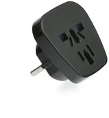 Adaptery i przejściówki - Przejściówka / adapter sieciowy AC (Wtyk PL - Gniazdo Uniwersalne) czarny - miniaturka - grafika 1