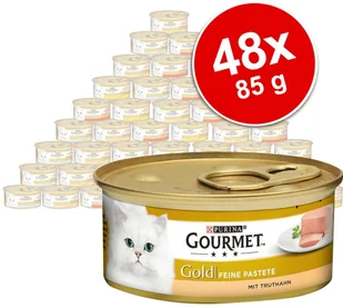 Purina Gourmet Megapakiet Gold Mus 48 x 85 g Pakiet mieszany Królik kurczak łosoś nerki) - Mokra karma dla kotów Purina Gourmet Megapakiet Gold Mus 48 x 85 g Pakiet mieszany Królik kurczak łosoś nerki) - Mokra karma dla kotów - miniaturka - grafika 2