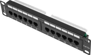 Lanberg Patch panel PPU5-9012-B 12 port 1U 10\" kat.5e czarny PPU5-9012-B - Szafy rack - miniaturka - grafika 3