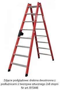 Krause drabina dwustronna z podłużnicami z tworzywa sztucznego 2x4 stopnie 815408 - Rusztowania Krause drabina dwustronna z podłużnicami z tworzywa sztucznego 2x4 stopnie 815408 - Rusztowania - miniaturka - grafika 1