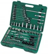 Zestawy narzędziowe - Sata Zestaw 120 częściowy zestaw nasadek 1/4, 3/8,1/2 metrycznych calowych z kluczami płasko-oczkowymi 09014 - miniaturka - grafika 1