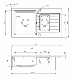 Deante Zorba ZQZ A513 - Zlewozmywaki - miniaturka - grafika 3