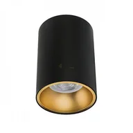 Oprawy, klosze i abażury - PremiumLUX OPRAWA NATYNKOWA GOLDI GU10 CZARNA RING ZŁOTY LUX02997 - miniaturka - grafika 1