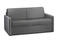 Sofy i kanapy - Vente-Unique 2-osobowa rozkładana sofa z weluru CALIFE - Kolor antracytowy - Łóżko 120 cm - Materac 22cm - miniaturka - grafika 1