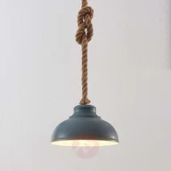 Lampy sufitowe - LINDBY Lindby Chaby beton lampa wisząca, 1-punktowa - miniaturka - grafika 1
