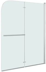 VidaXL Składana kabina prysznicowa, 2 panele, ESG, 95 x 140 cm 144678         VidaXL - Parawany nawannowe - miniaturka - grafika 2