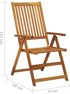 vidaXL Składane krzesła ogrodowe z poduszkami, 8 szt., drewno akacjowe! 3075060 - Fotele i krzesła ogrodowe - miniaturka - grafika 10