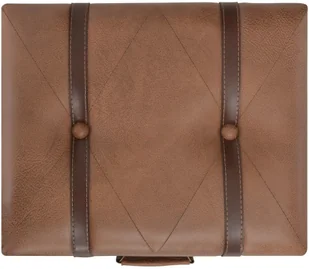 vidaXL Stołek ze schowkiem, 40 cm, brązowy, sztuczna skóra vidaXL - Pufy i podnóżki - miniaturka - grafika 6