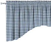 Zasłony - Dekoria Lambrekin łuk granatowo biała kratka 1,5x1,5cm) 200 × 75+5 cm grzywka Quadro 1375-136-01 - miniaturka - grafika 1