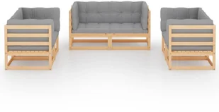 vidaXL 6-cz. zestaw wypoczynkowy do ogrodu, z poduszkami, lita sosna 3076489 - Meble ogrodowe - miniaturka - grafika 2