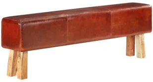 VidaXL Lumarko Kozioł gimnastyczny, 160 cm, brązowy, skóra i drewno mango 320607 VidaXL - Ławki do przedpokoju - miniaturka - grafika 9