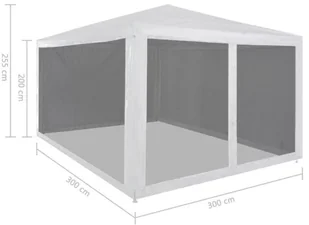 vidaXL Rozkładany namiot imprezowy z 4 siatkowymi ściankami, 3 x 3 m - Pawilony ogrodowe - miniaturka - grafika 13