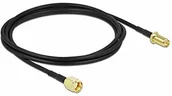 Kable - Delock Kabel antenowy RP-SMA wtyczka do gniazda RP-SMA LMR/CFD100 2 m low loss 90445 - miniaturka - grafika 1