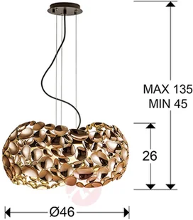 Schuller Lampa wisząca LED Narisa 46 cm różowa/brązowa - Lampy sufitowe - miniaturka - grafika 3