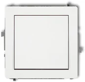 Wyłączniki światła i elektryczne - Karlik DECO - Mechanizm łącznika zwiernego, jednobiegunowego (jeden klawisz, bez piktogramu) (biały) DWP-4_1 - miniaturka - grafika 1