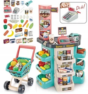 Duży Sklep Supermarket Kasa Wózek Sklepik Dźwięki - Zabawy w naśladowanie dorosłych - miniaturka - grafika 3