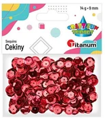 Pozostałe akcesoria dla plastyków - Titanum Cekiny 9mm okrągłe metaliczne czerwone - miniaturka - grafika 1