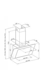 SeeNERGY Wind 90 BL Czarny - Okapy kuchenne - miniaturka - grafika 3