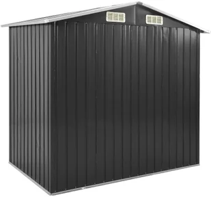vidaXL Szopa ogrodowa z regałem, antracytowa, 205x130x183 cm, żelazna - Altany ogrodowe - miniaturka - grafika 6