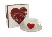 Filiżanki - Duo SIMPLY LOVE D FILIŻANKA ZE SPODKIEM 250 ML PORCELANA 5902693915454 - miniaturka - grafika 1