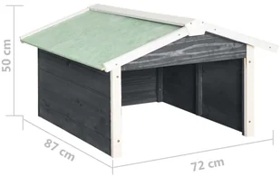 vidaXL Lumarko Garaż dla kosiarki robotycznej, 72x87x50, szaro-biały, jodła 170879 - Pozostałe narzędzia ogrodowe - miniaturka - grafika 9