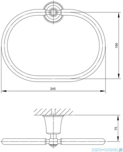 Omnires Art Line wieszak na ręcznik złoty AL53230GL - Wieszaki łazienkowe - miniaturka - grafika 2
