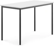 Meble do szkół i przedszkoli - AJ Produkty Stół BORS, 1400x700x900 mm, laminat biały, antracyt - miniaturka - grafika 1