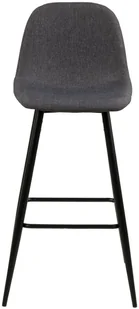 Actona Stołek barowy Wilma szary ciemny / czarny - Taborety i hokery - miniaturka - grafika 4
