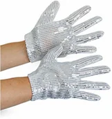 Stroje karnawałowe - Folat falksson srebrne cekiny rękawiczki, dzieci - miniaturka - grafika 1