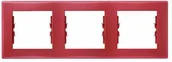 Klawisze i ramki - LEDart 3-krotna pozioma - Schneider Electric SEDNA SDN5800541, kolor czerwony - miniaturka - grafika 1