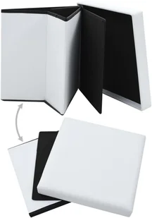 vidaXL Składany stołek ze schowkiem, ekoskóra, 38x38x38 cm, biały vidaXL - Pufy i podnóżki - miniaturka - grafika 3