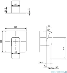 Omnires Slide bateria prysznicowa podtynkowa grafit SL7745GR - Baterie wannowe i prysznicowe - miniaturka - grafika 2