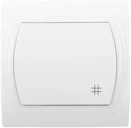 Wyłączniki światła i elektryczne - Karlik Łącznik Logo krzyżowy biały - miniaturka - grafika 1