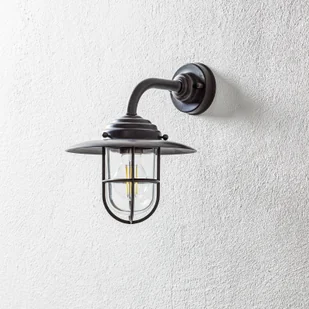 MORETTI LUCE Kinkiet zewnętrzny Chalet krata mosiądz antyk - Lampy ogrodowe - miniaturka - grafika 2