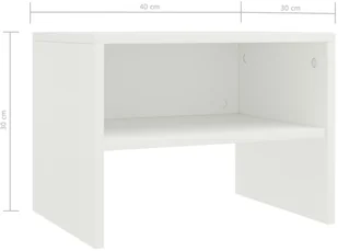 vidaXL Szafki nocne, 2 szt., białe, 40 x 30 x 30 cm, płyta wiórowa - Szafki nocne - miniaturka - grafika 8
