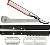 Maszynki do golenia i wkłady - DOVO shavette nierdzewnych polerowanych, uchwyt ze stali nierdzewnej satynowana DOV201006 - miniaturka - grafika 1