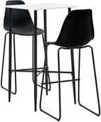 Stoły z krzesłami - vidaXL 3-częściowy zestaw mebli barowych, plastik, czarny - miniaturka - grafika 1