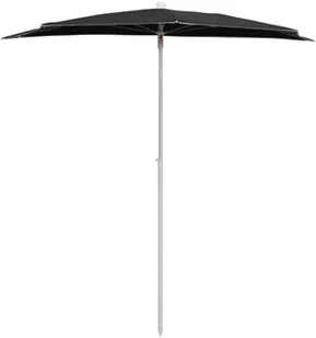 vidaXL Półokrągły parasol ogrodowy na słupku, 180x90 cm, czarny 315565 - Parasole ogrodowe - miniaturka - grafika 3