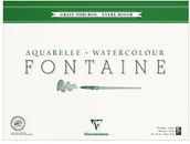 Notesy i bloczki - Clairefontaine 96432 °C malblock, a 4-stronny firmy klejone papier akwarelowy grube ziarno Torchon, Fontaine/szmat, 42 x 56 cm, opakowanie 25 arkuszy, 300 G, biały 96432C - miniaturka - grafika 1